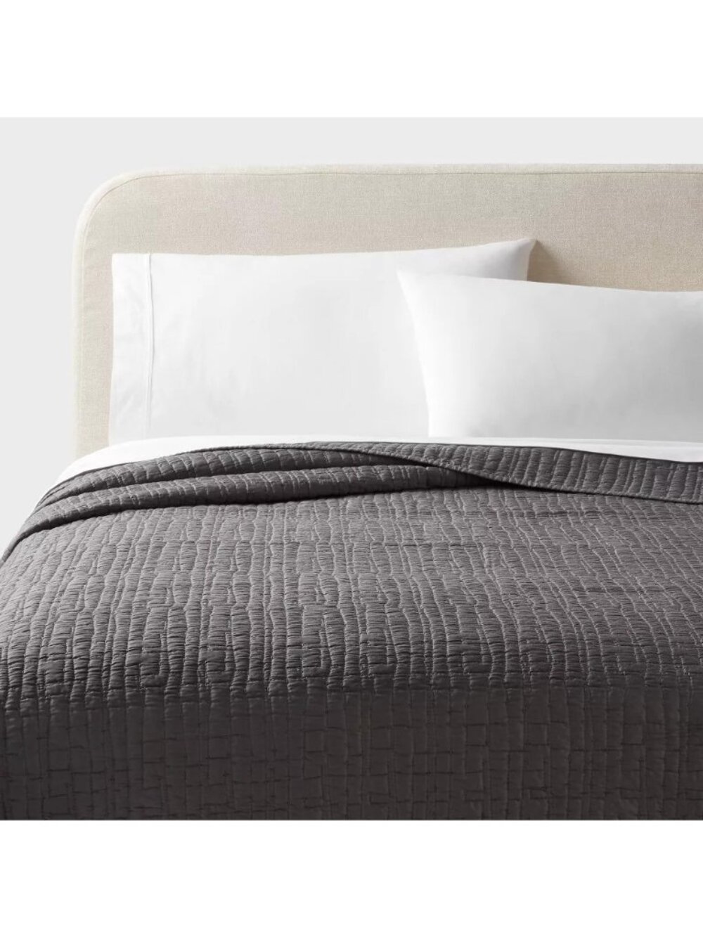 King Tencel Lyocell Quilt King Size Threshold Dark Gray Cooling Woven 92" x 104"